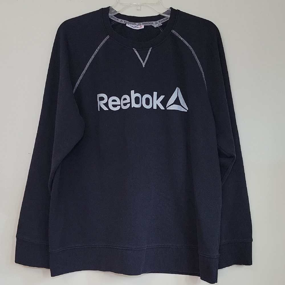 Reebok Branded Sweatshirt Crewneck Large Men's‎ Black